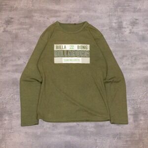 Vintage VTG Y2K 2000's 00's Billabong Forest Green Surfwear Long Sleeve T-Shirt